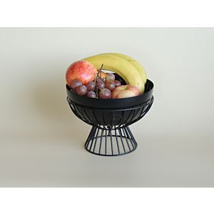 وعاء تقديم بقاعدة مع ستاند اريبيا - اسود