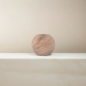 حامل شموع كروي من الحجر الرملي - بني ومتعدد الالوان