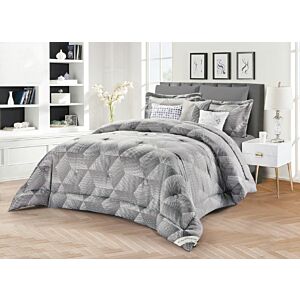 لحاف كينج بلوجرين جاكار 9 قطع - رمادي غامق