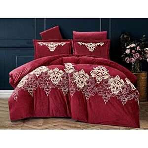 طقم لحاف كينغ مزدوج مخمل جاكار كلاريس - 6 قطع - عودي