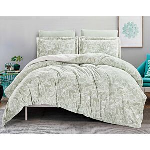 طقم لحاف كينغ مزدوج مخمل فرو كلاوس - 6 قطع - أخضر فاتح