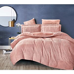 طقم لحاف كينغ مزدوج جاكار فرو كلاوديا - 6 قطع - لحمي