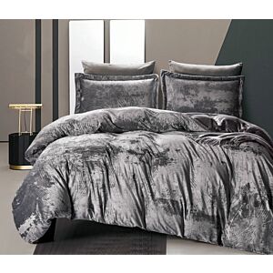 طقم لحاف مخمل جاكار كابيندا - كينغ 6 قطع - فضي