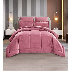 لحاف كينج ساده بطانية 3 قطع - وردي