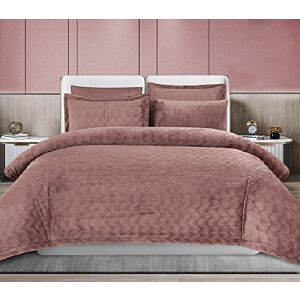 طقم لحاف كينج جاكار ريسنا فرو ساده 6 قطع - بني