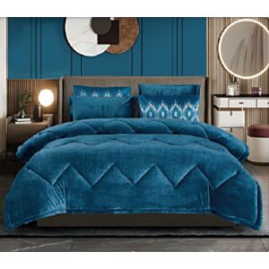 طقم لحاف كينج ساده 6 قطع ليرن - كحلي