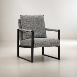 كرسي مفرد بذراعين رانو - رمادي واسود