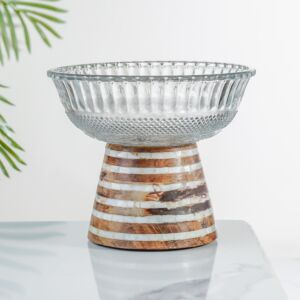 وعاء تقديم بقاعدة ميركادا - لون بني حجم صغير 