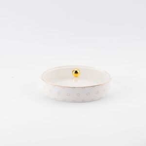 تمرية بحجم وسط من أثير - أبيض وذهبي