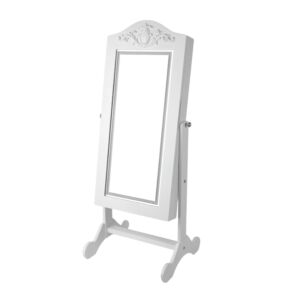 خزانة منظم اكسسوار مستطيل تاج واضاءة ليد تيارا أبيض 