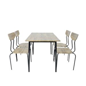 طقم طاولة طعام مع 4 كراسي دارسي لون بيج وأسود