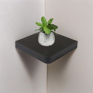 رف جداري خشب مربع - أسود