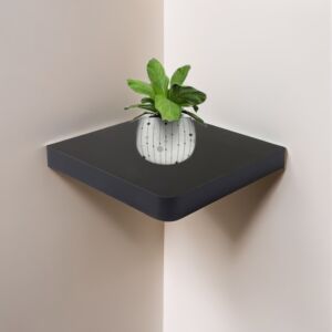 رف جداري خشب مربع ريناي - أسود