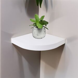 رف جداري ربع دائرة - أبيض