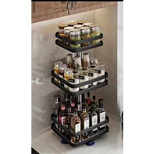 وحدة رفوف تنظيم ثلاث أدوار دوريان لون أسود