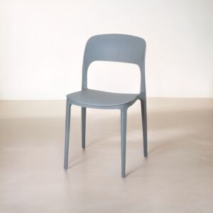 كرسي بلاستيك فايبر ظهر سادة كريس لون رمادي 