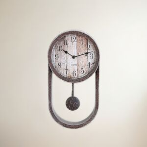 ساعة حائط دائرية بندول تعمل بالبطارية  -  متعددة الألوان