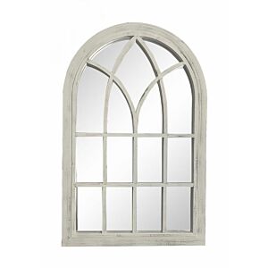 مرآة حائط شكل شباك معتق سينا  -  أبيض 