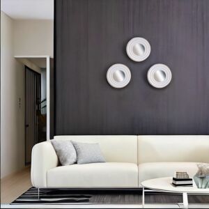 طقم مرايا جدارية 3 قطع - ابيض