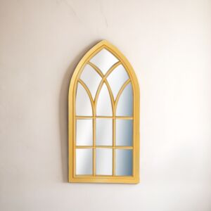 مرآة جدارية شكل شباك 70 سم - ذهبي