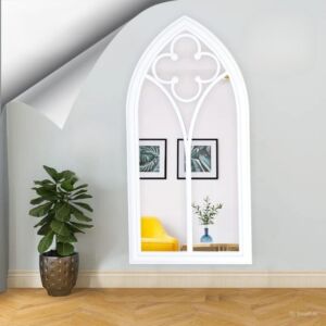 مرآة جدارية بتصميم شباك 71 سم - ابيض