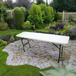 طاولة فايبر مستطيلة قابلة للطي 181x45 - أبيض