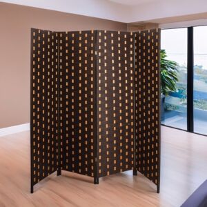 فاصل غرف بارتشن قابل للطي اكسبشن - بني غامق وبيج