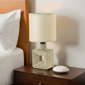 أبجورة طاولة موردن كهربائية سيراميك كارلوس - بيج