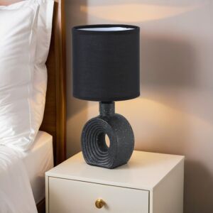 أبجورة طاولة موردن كهربائية سيراميك رينو - اسود