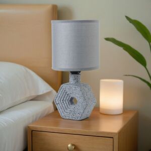 أبجورة طاولة موردن كهربائية سيراميك اوموت - رمادي