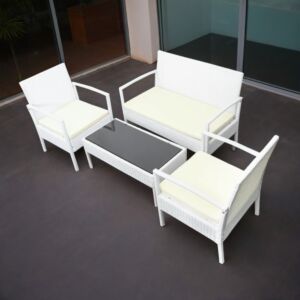 طقم جلسة خارجية مودرن بينار 4 قطع - ابيض