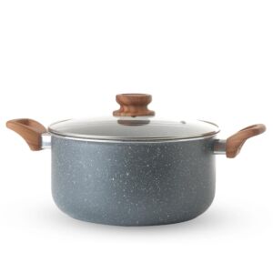 قدر جرانيت بالغطاء 24 سم - رصاصي