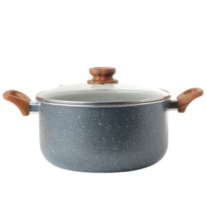 قدر طبخ جرانيت بغطاء 26 سم - رصاصي