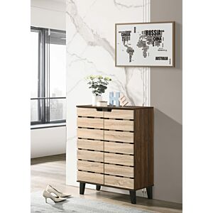 خزانة أحذية خشب ماليزي كارين درفتين بني  وبيج