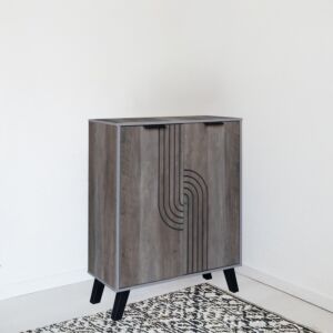 خزانة أحذية بابين خشب ماليزي - بني