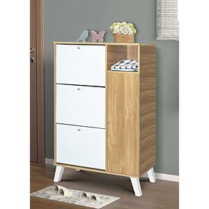 منظم أحذية آرتيمس خشب ماليزي خشبي وابيض