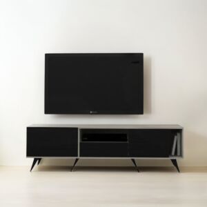 طاولة تلفزيون أفونا رمادي واسود