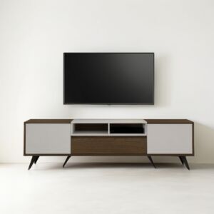 طاولة تلفزيون ريبيل ابيض وبني