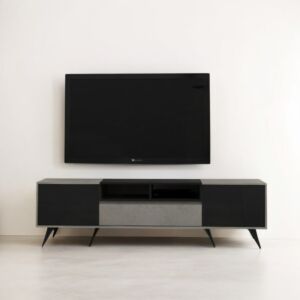 طاولة تلفزيون سوفي رمادي واسود