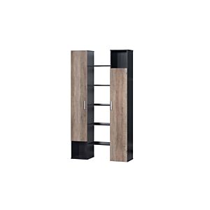 وحدة تخزين رفوف وأدراج بابين جانبية كيريا اسود وبني