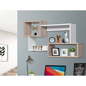 أرفف حائط متشابكة رودي ابيض وبيج