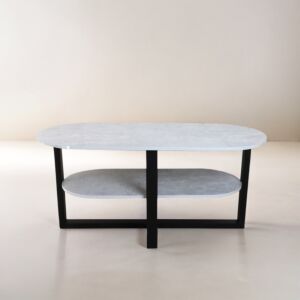 طاولة قهوة بيضاوية دورين لونا - رمادي