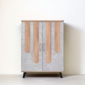 خزانة أحذية بابين سيلكشن - بيج ورمادي