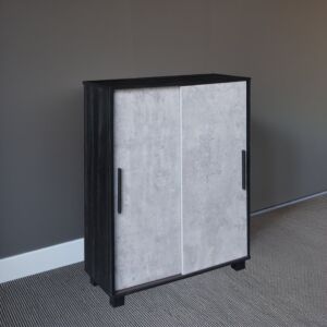 خزانة أحذية بابين سحاب خشب ماليزي دارك