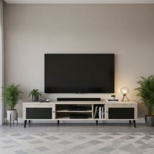 طاولة تلفزيون فيرونا 200 سم - بيج وبني