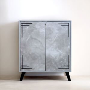 خزانة أحذية 2 باب إيزي - رمادي