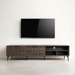 طاولة تلفزيون خشب ماليزي 180 سم فيكتور - بني