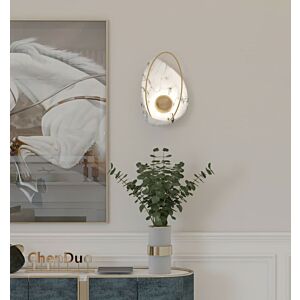 إضاءة جدارية اكلوريك رخامي ابيض مع كرة ذهبية