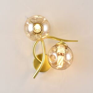 إضاءة جدارية ثنائية ذهبي وزجاج شفاف