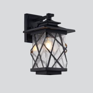 إضاءة جدارية خارجية مربع خطوط - أسود